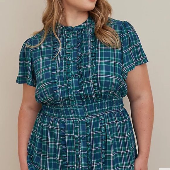 Georgette Ruffle Front Flutter Sleeve Blouse - Picture 1 of 7